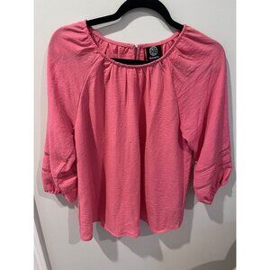 Coral 3/4 Balloon Sleeve Blouse